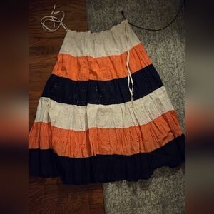 Designer Cotton Eyelet Tiered Skirt